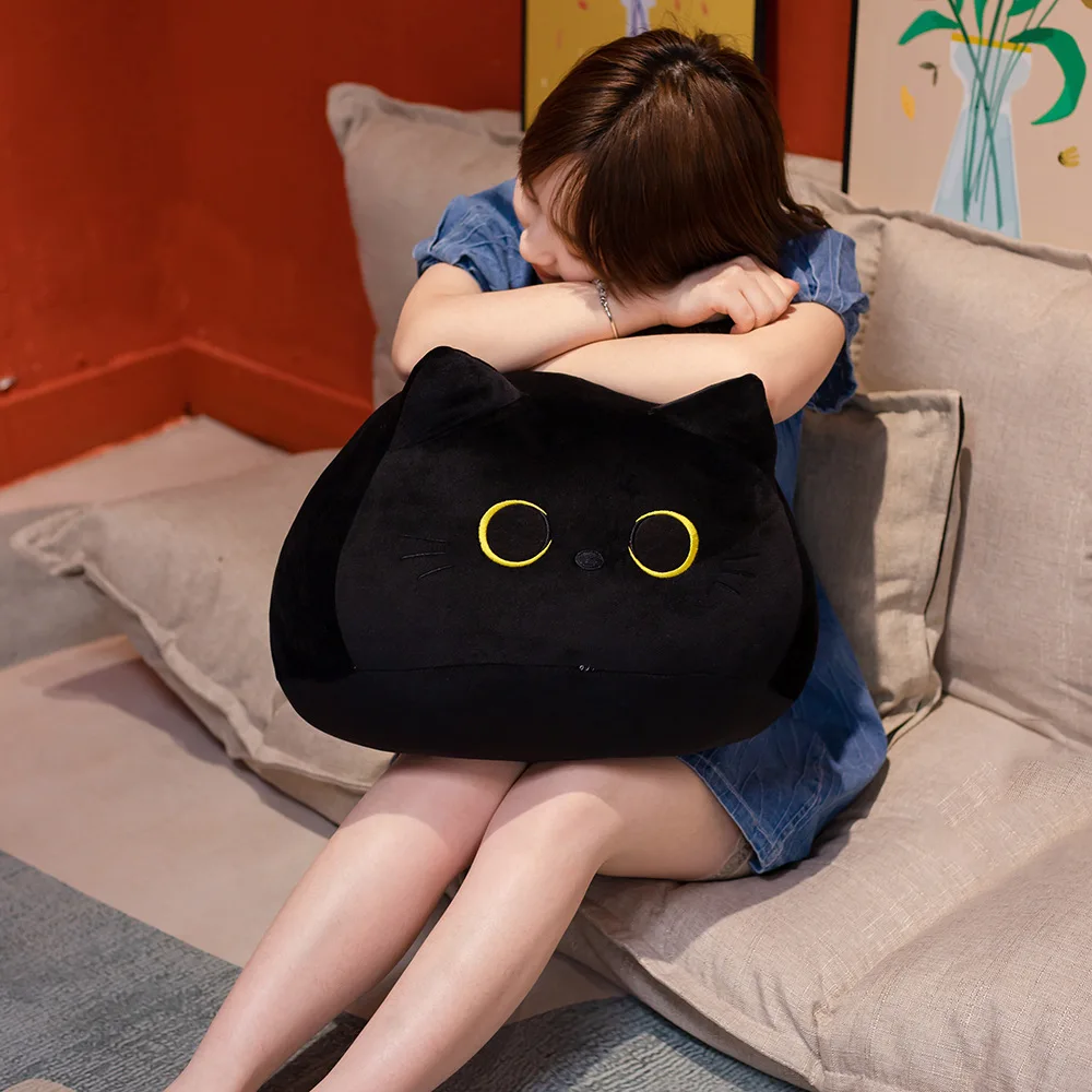 Black Cat Plush Toy Soft Stuffed Animal Pillow