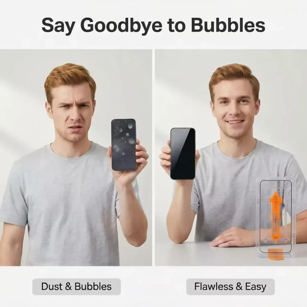 Premium 2-Pack Dust-Free Easy Install Full Glue Tempered Glass Screen Protector