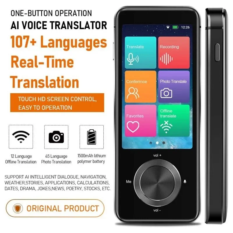 Language Translator M9 Translator Device 137 Languages Intelligent Translator Real-time Voice Recording Text Translate Machine Supports 16 Offline