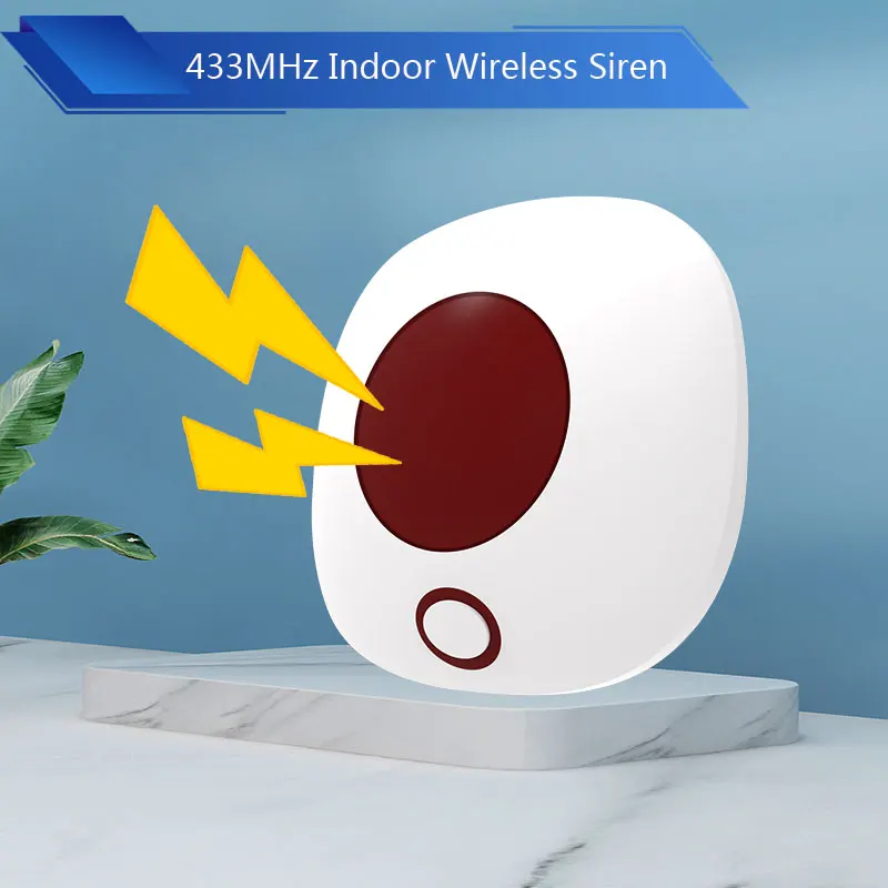 Indoor 433MHz Wireless Siren Standalone Burglar Home Security Alarm System High Decibel 110dB Sound Light Strobe Siren Loudspeak siren alarm