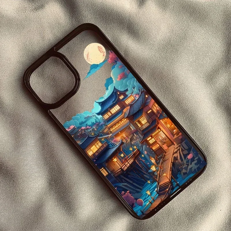 Anime Landscape Shockproof Clear Phone Case - Wave Scenery Design