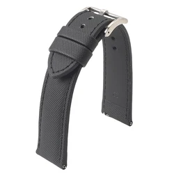 Premium Waterproof Nylon Sailcloth Watch Band with Quick Release - 22mm (Black bk line 1)