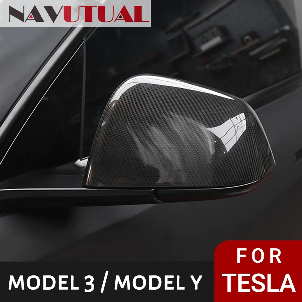 

Car ABS Paste Side Door Mirror Cover For Tesla Model 3 Model Y 2021 - 2023 Auto Exterior Accessories Sides Rearview Cover