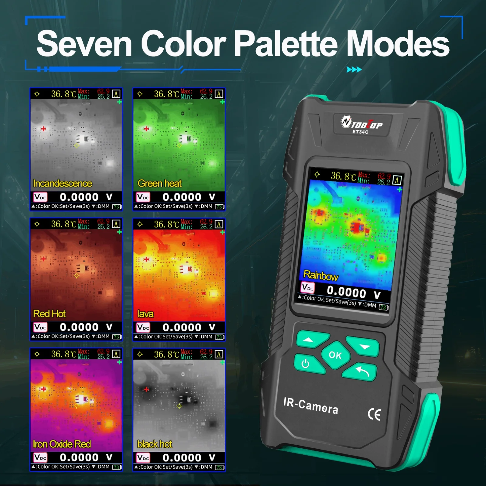 ET34C Infrared Thermal Camera with Macro Lens 3.2 Inch IR Camera -20~550℃ Floor