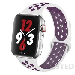 Silicone Sport Strap for Apple Watch Bands - Vibrant & Durable Bracelet (White light purple)