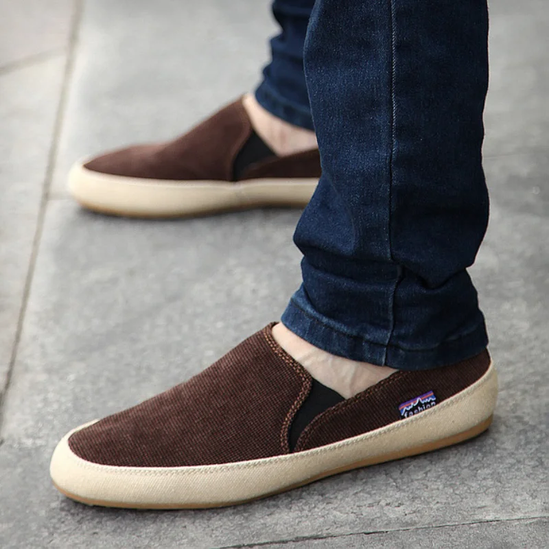 Autumn Fashion Men Canvas Shoes Breathable Men's Casual Slip on Loafers Male Flats Shoe 2025 Fisherman Shoes Zapatos Hombre 6