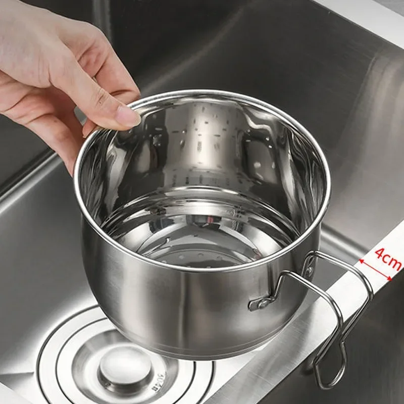 Kitchen Sink Drain Basket Stainless Steel Hanging Drain Rack Fruit Vegetable Sponge Drainer Rack Multipurpose Waste Filter
