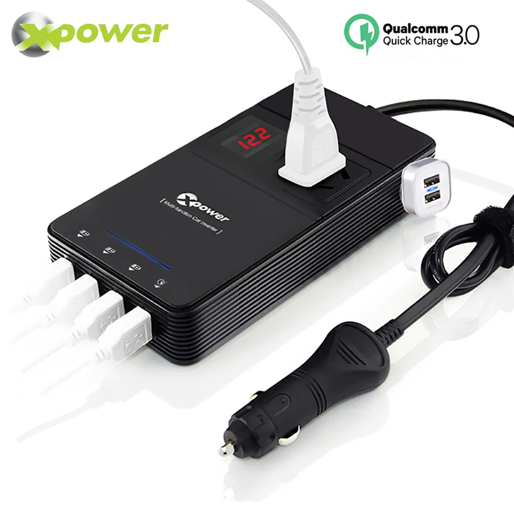 Inverter Di Alimentazione Per Auto Dc 12V A Ac 220V Volt Converter Voltage Qc 3.0 Caricatore Usb Adattatore Trasformatore Inverter Automatico 12 220