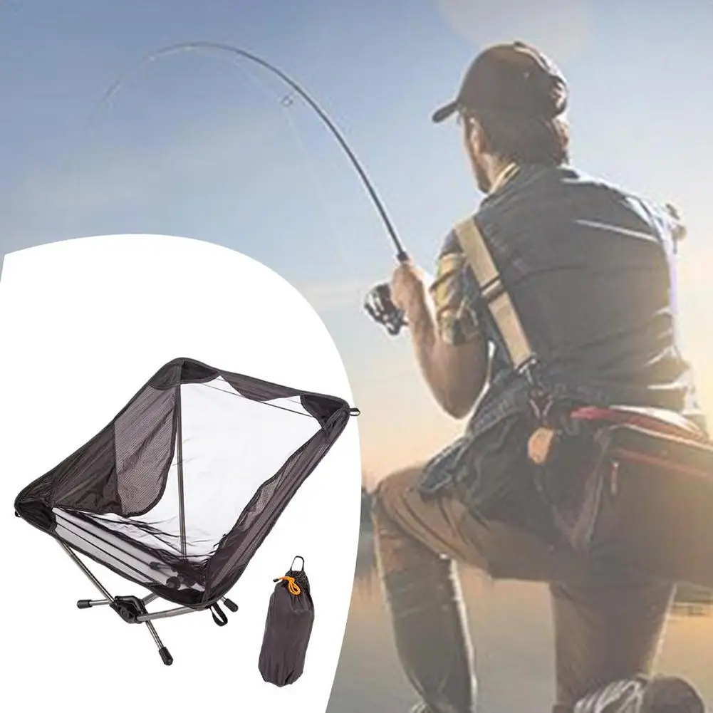 

Outdoor Folding Chair With Storage Bag Portable Ultralight Breathable Camping Picnic Beach Fishing Seat