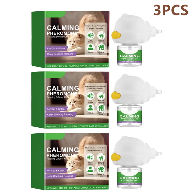 3Pcs/lot Cat Calming Diffuser Kit Refill Calming Mood Relaxing Anti Anxiety Stress Soothing Comforting Pets Pheromone
