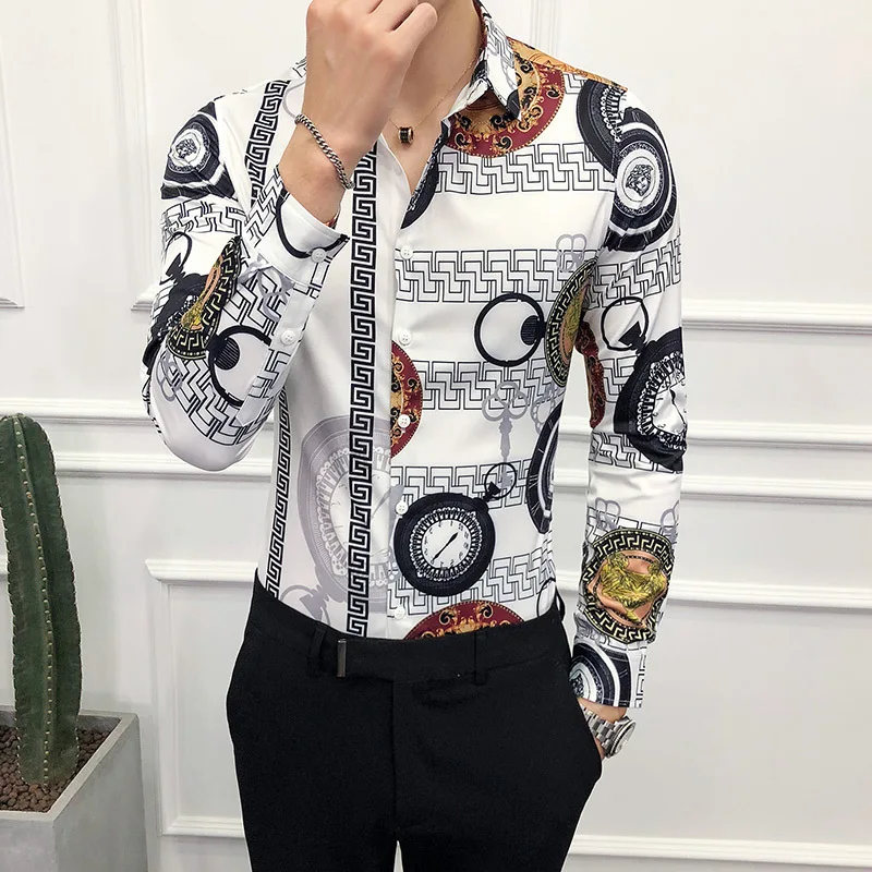 New Men Long Sleeves Printed Shirts | Print Shirt Long