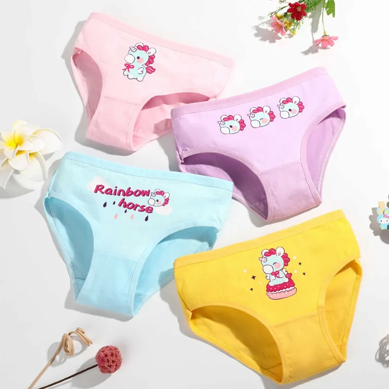 3pairs/lot Baby Girls Panties Kids Cotton Underwear Student Batch of  Clothes 2 To 10Yrs Children's Cartoon Printed Kit Briefs - AliExpress