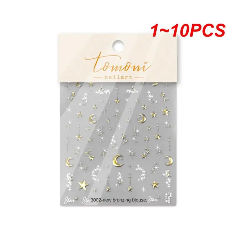 

1 ~ 10 шт. Позолоченные богемные Стикеры для дизайна ногтей высокого качества, дизайнерские украшения для золота, искусственные переводки