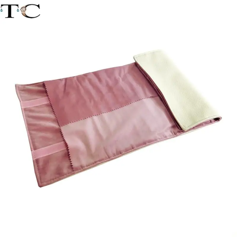 Pu Leather Velvet Jewelry Storage Bag Necklace Pendant Bracelet Watch Display Bag Portable Storage Roll Bag