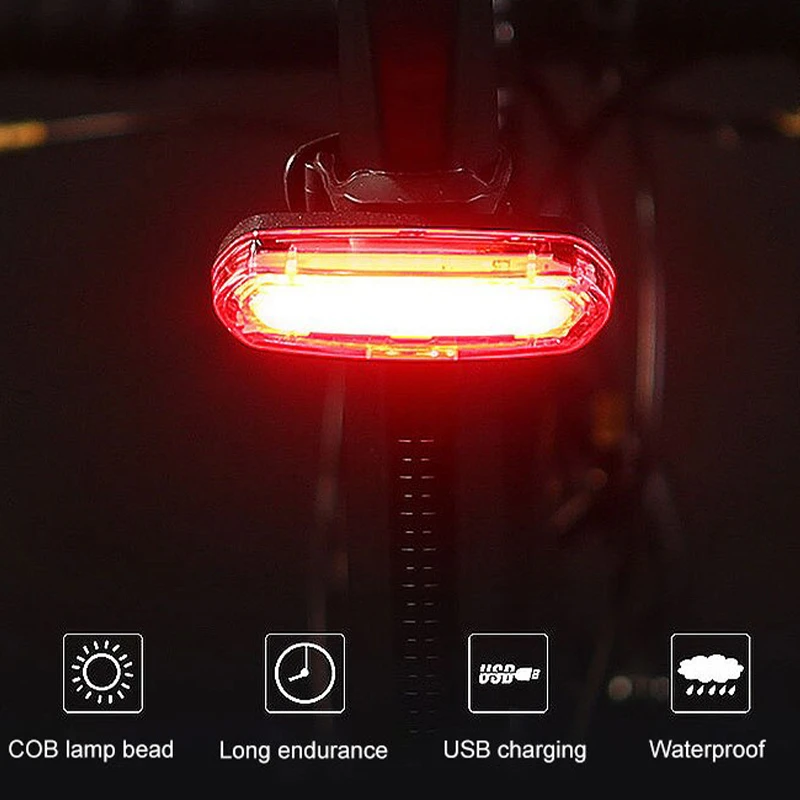 Bicycle Light Bright Bike Rear Light LED Portable USB Rechargeable