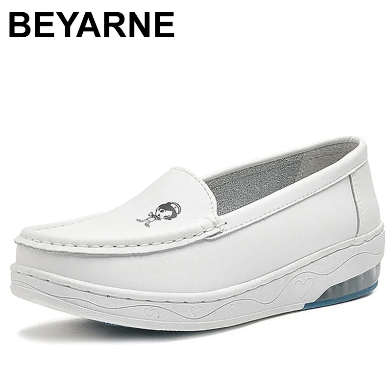 Women Sneakers Walking Shoes Leather Nurse Shoes Cushion Soft Soled for Hospital Work women shoes women sneakers