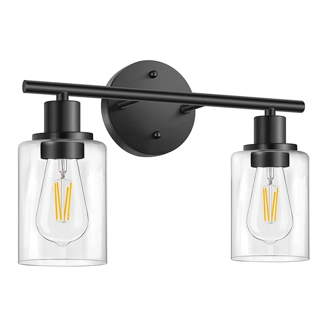 Bathroom Light Fixtures,2 Light Matte Black Vanity Light, Vintage Wall  Sconces Lighting, Modern Bath Wall Mounted Lights - AliExpress