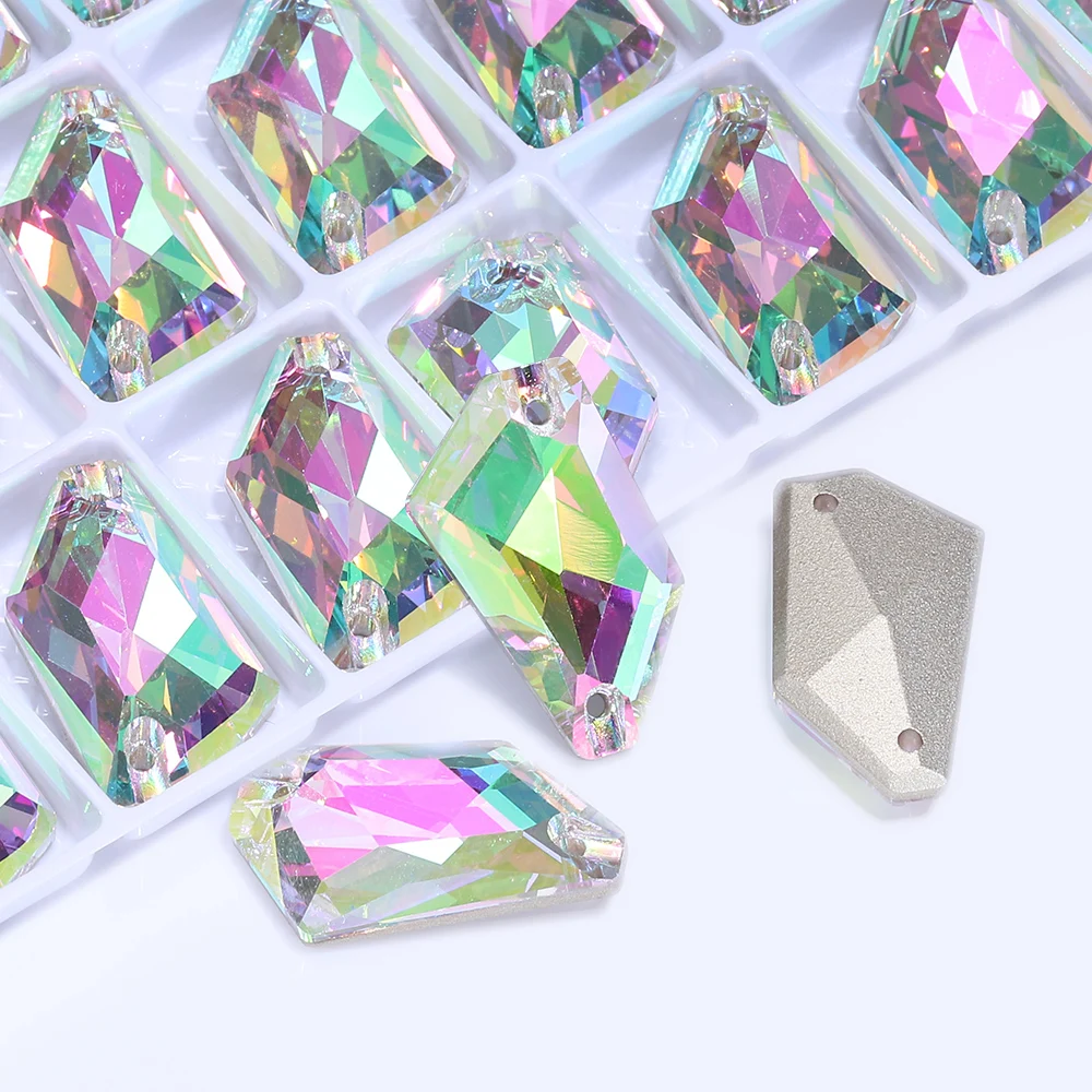 QIYI Strange Rhombus Top Qualität AAAAA Glas Nähen Kristall AB Flatback Nähen Auf Strasssteine Für Handwerk Kleidung Zubehör Kleid – Detail 8