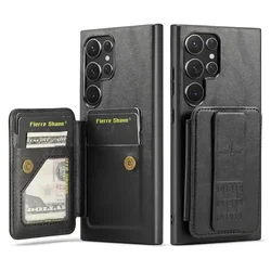 RFID Blocking Card Holder Wallet Case with Secure Cover - Samsung A35 (Black)