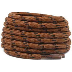 Durable Hiking and Work Boot Shoe Laces - 2 Pairs, Heavy - Duty 4.5mm Round Laces - 160cm (Red brown black)