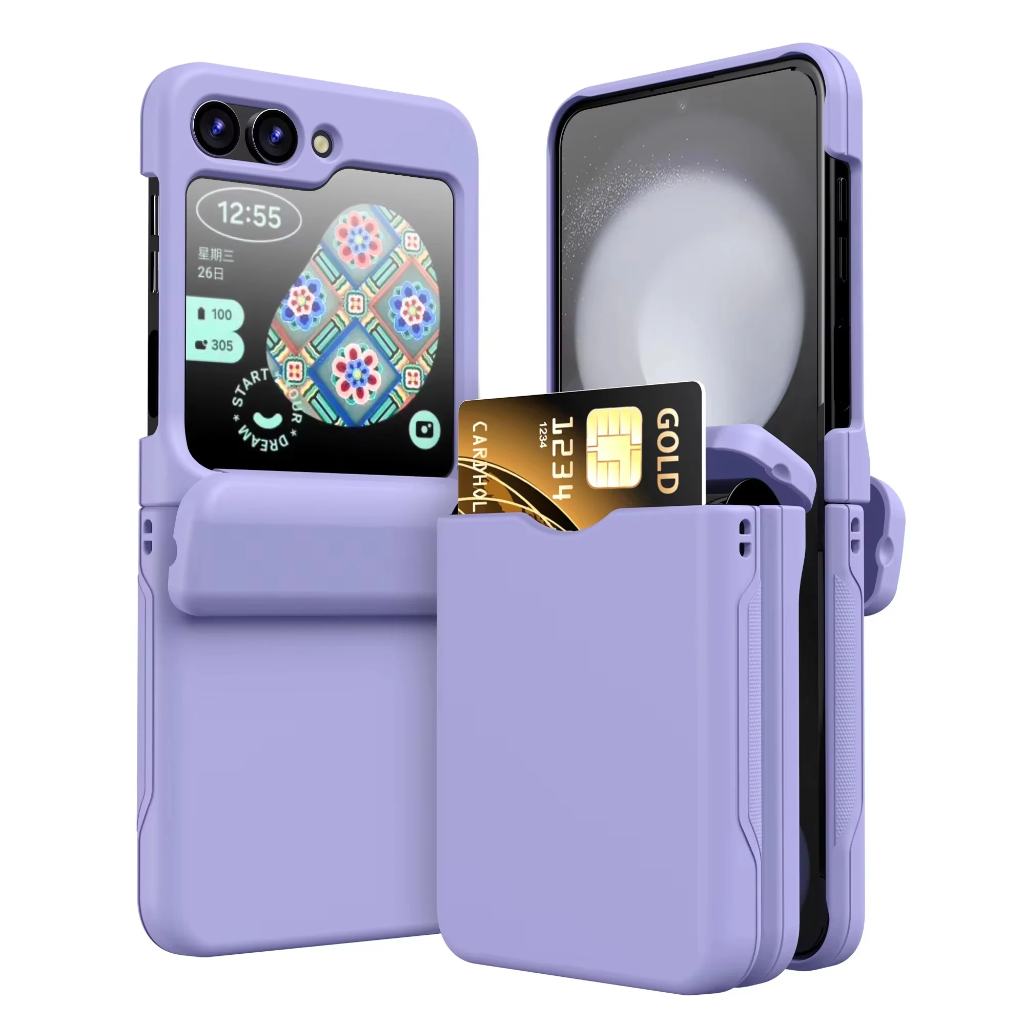 Shockproof Flip Cover Card Holder Phone Case with Fall Protection