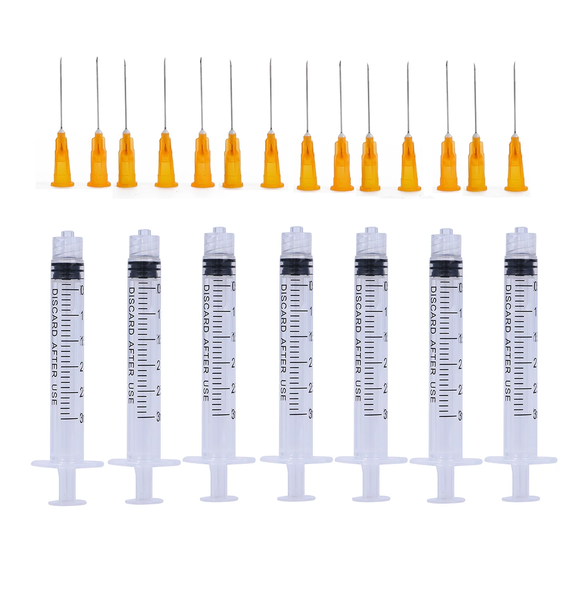 

3ml Luer Lock Syringes +25g20mm Syringe and Needle Injection Tool Disposable Sterile Individually Packed