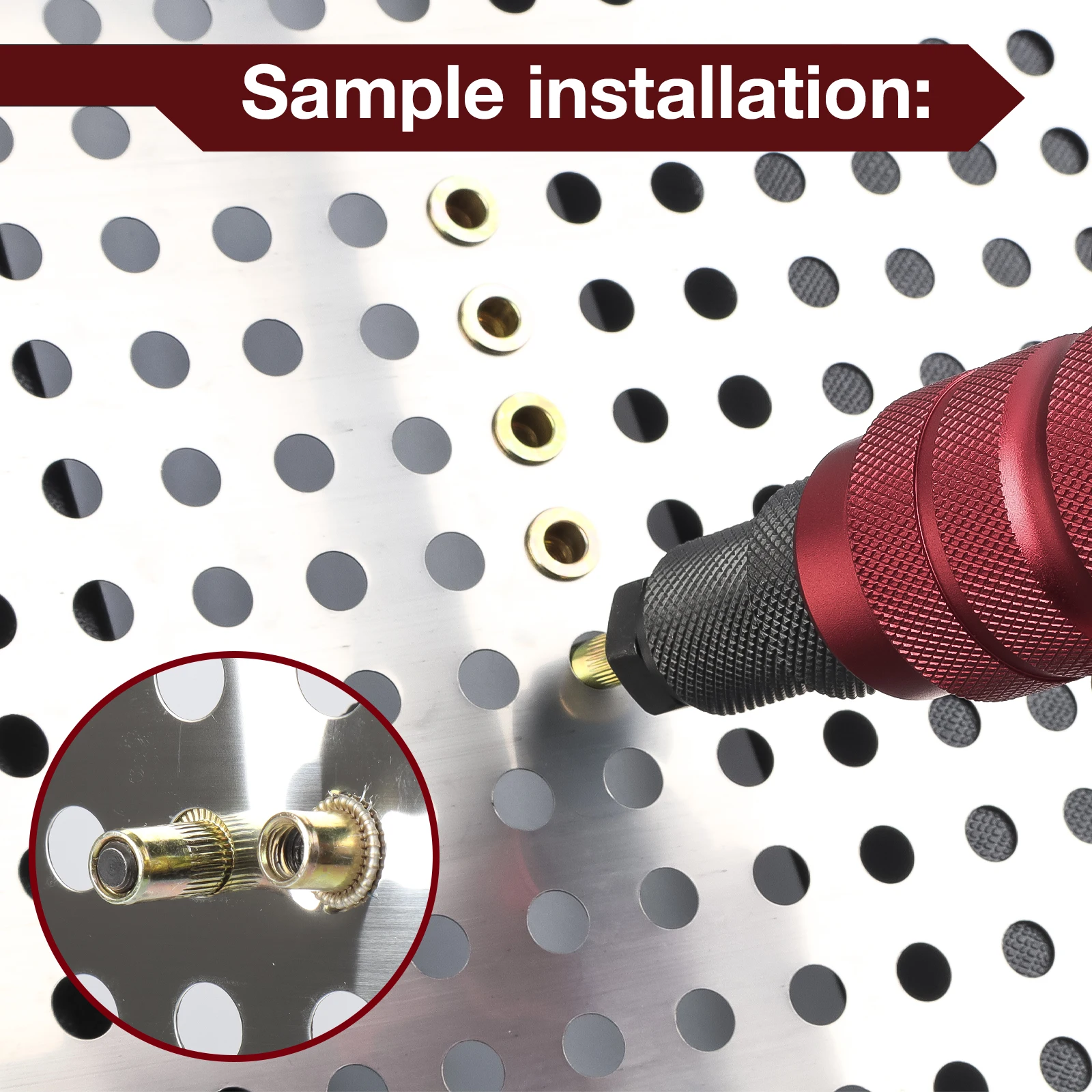 Metric+Imperial Thread Electric Rivet Nut Gun Adapter,Home Insert Nut Riveting Tool,Industrial Grade Alloy Riveting Tools