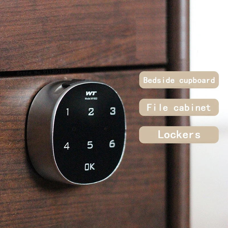 Fingerprint Lock Touch Screen Digital  Security Lock Wood Cabinet Keypad Drawer Office Digital Electronic Lock