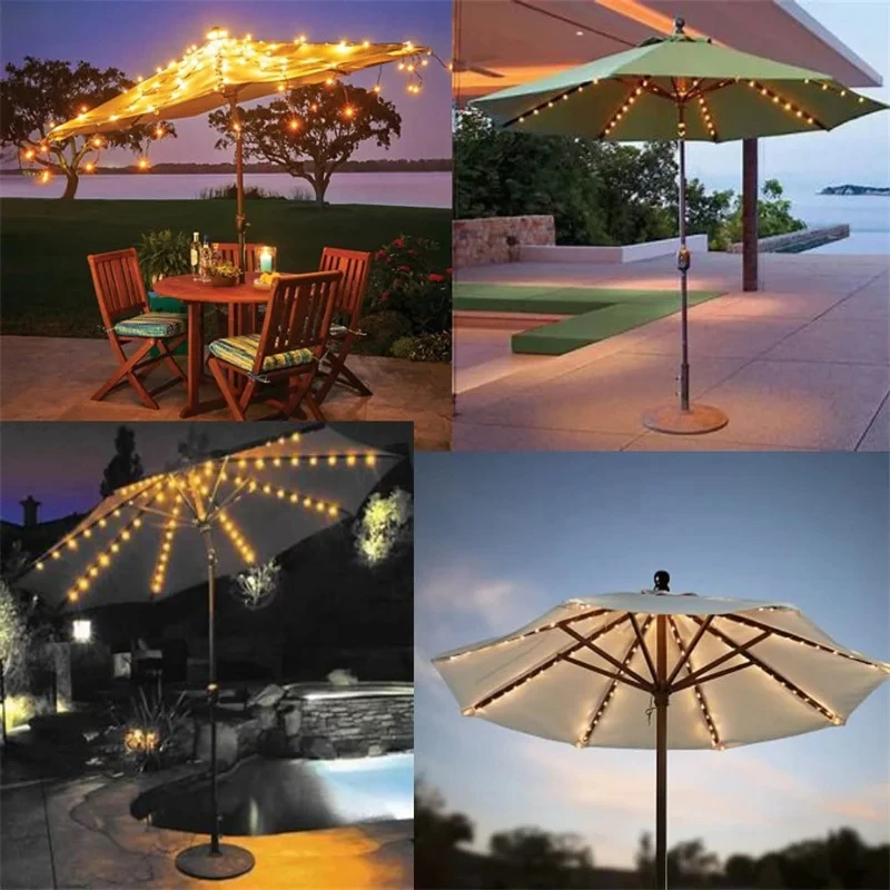 Solar-Powered LED String Lights with Remote Control - 8-Mode Outdoor Patio and Camping Illumination