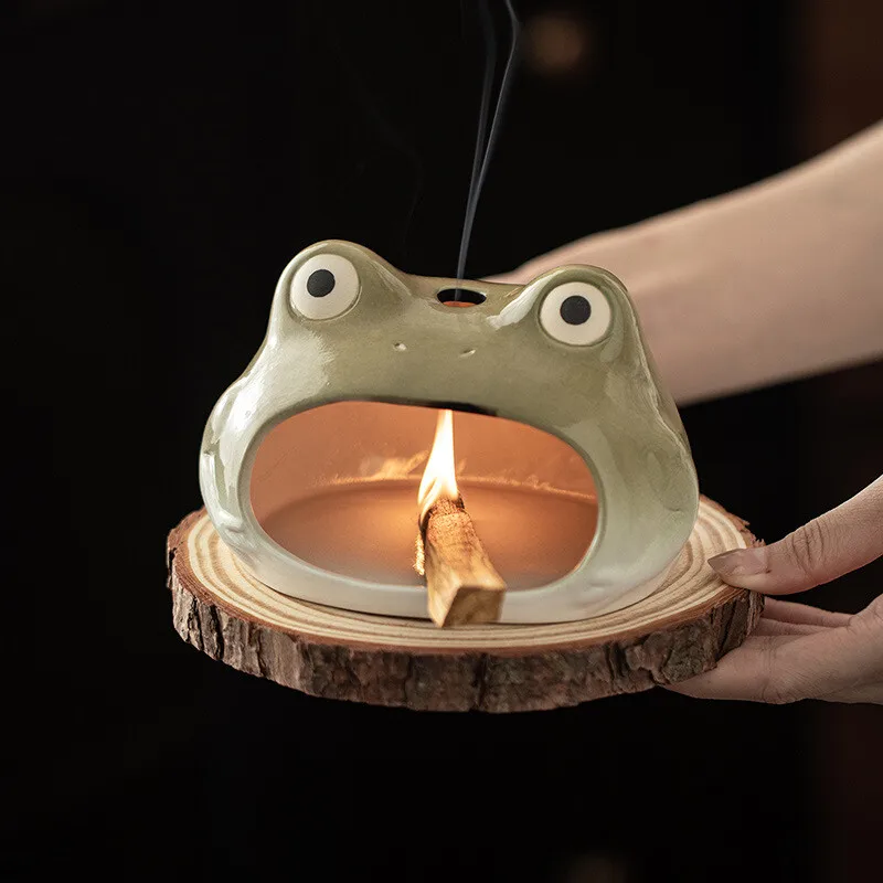 Little Frog Incense Holder Incense Smoke Waterfall Incense Burners Aromatherapy Scented Aromatic Candles Censer Cafes Craft Gift