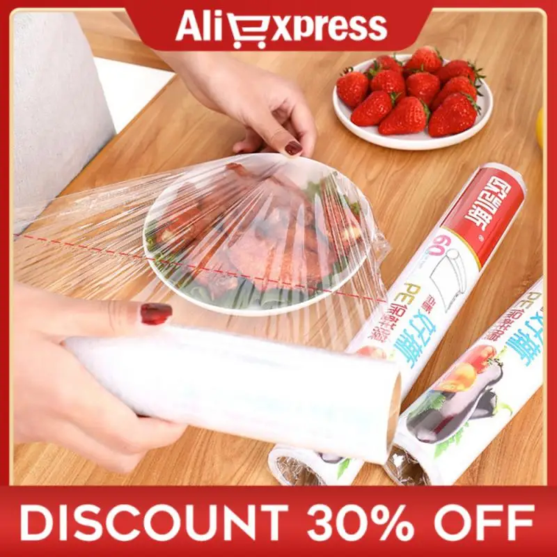 

Large Roll Food Film Household Kitchen Refrigerator Cling Film Knife-free Tearing Point-breaking PE Wrap Kitchen Accessrices