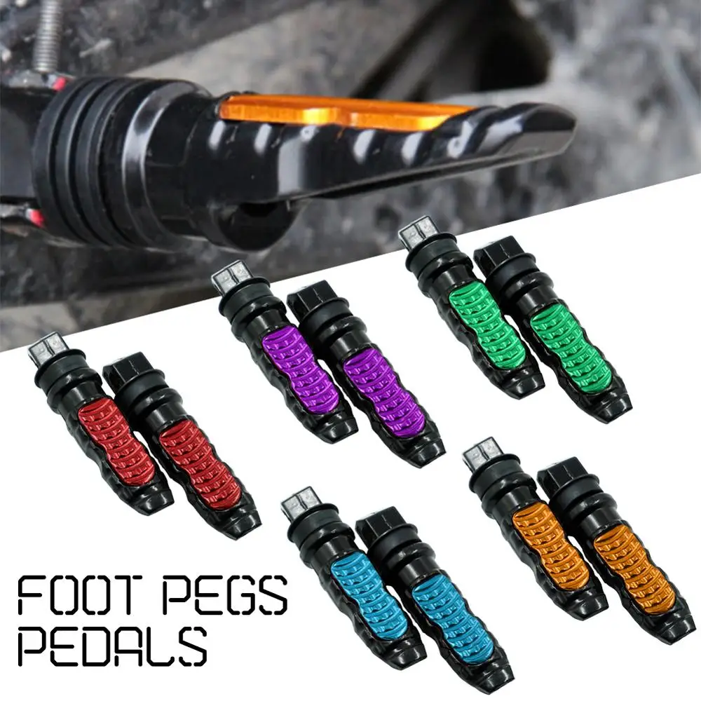 2pcs /set Universal Aluminum Motorcycle Rear Passenger Foot Pegs Pedals