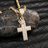 Direct Sale  Hip Hop 14k Gold Plated crown cross Zircon copper pendant charm 2