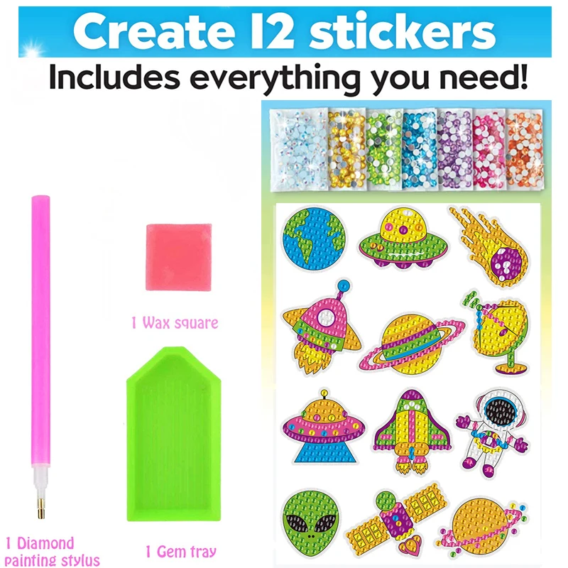 Kids Diamond Painting Stickers Kits For Children Gift 12pcs Stickers Art  Crafts Cute Cartoon Animal Diamond Paint By Numbers - Diamond Painting  Cross Stitch - AliExpress
