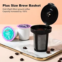 Single Serve Coffee Maker, K Cup and Ground Coffee Machine 2 in 1, 6 to 14 Oz Brew Sizes, Mini One Cup Coffee Maker (White) 2