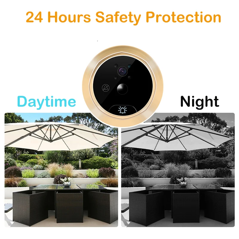 New 4.3 Inch Peephole 140° Smart Video Doorbells Door Viewer Camera Security Monitor 1080P HD Visual Doorbell