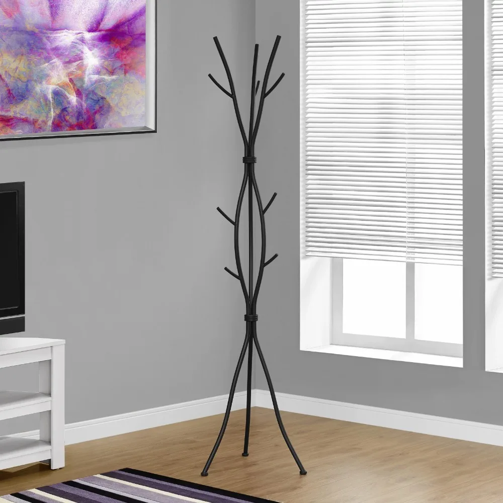 

Metal Standing Coat Rack - 74H in,Suitable for Bedroom, Living Room, Doorside,Black/White