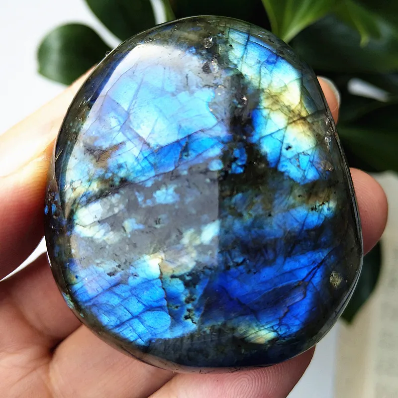 Natural Crystal Labrador Purple Light Moonstone Home Feng Shui Decoration Spiritual Energy