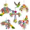 5 Piece Bird Shredding Toys Wooden Blocks Colorful Parrot Chewing Foraging Hanging Toy for Parakeets Love Birds Budgies 1