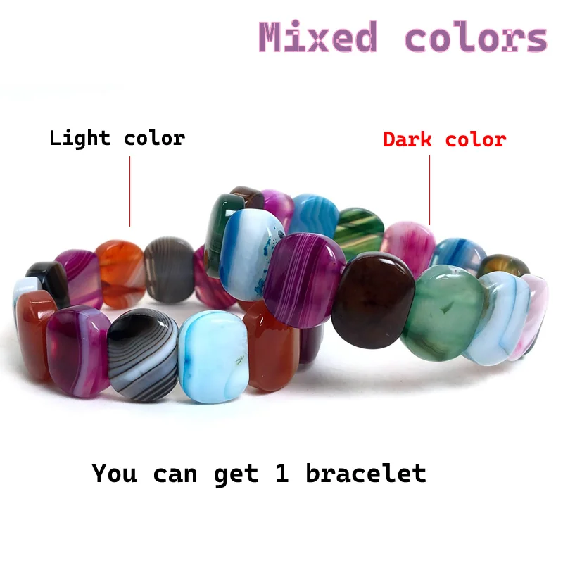 Elegant 14x18mm Square Striped Agate Bowl Bracelet - Twice Luxury Jewelry