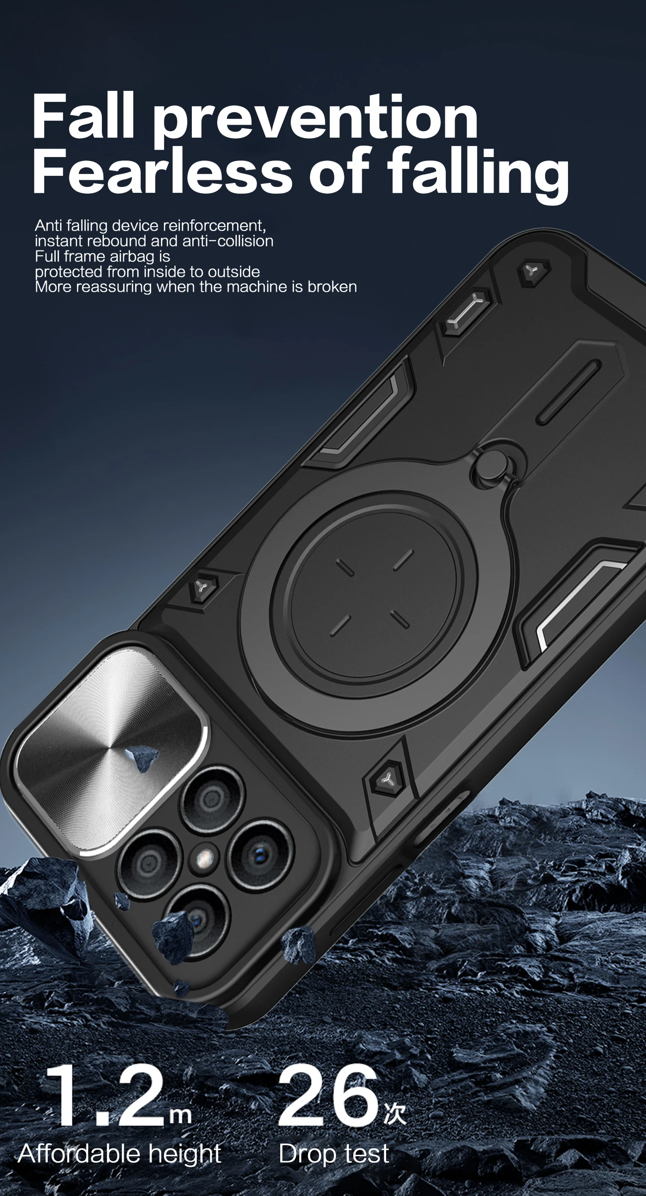 Magnetic Ring Bracket Hard Plastic Phone Case Shell