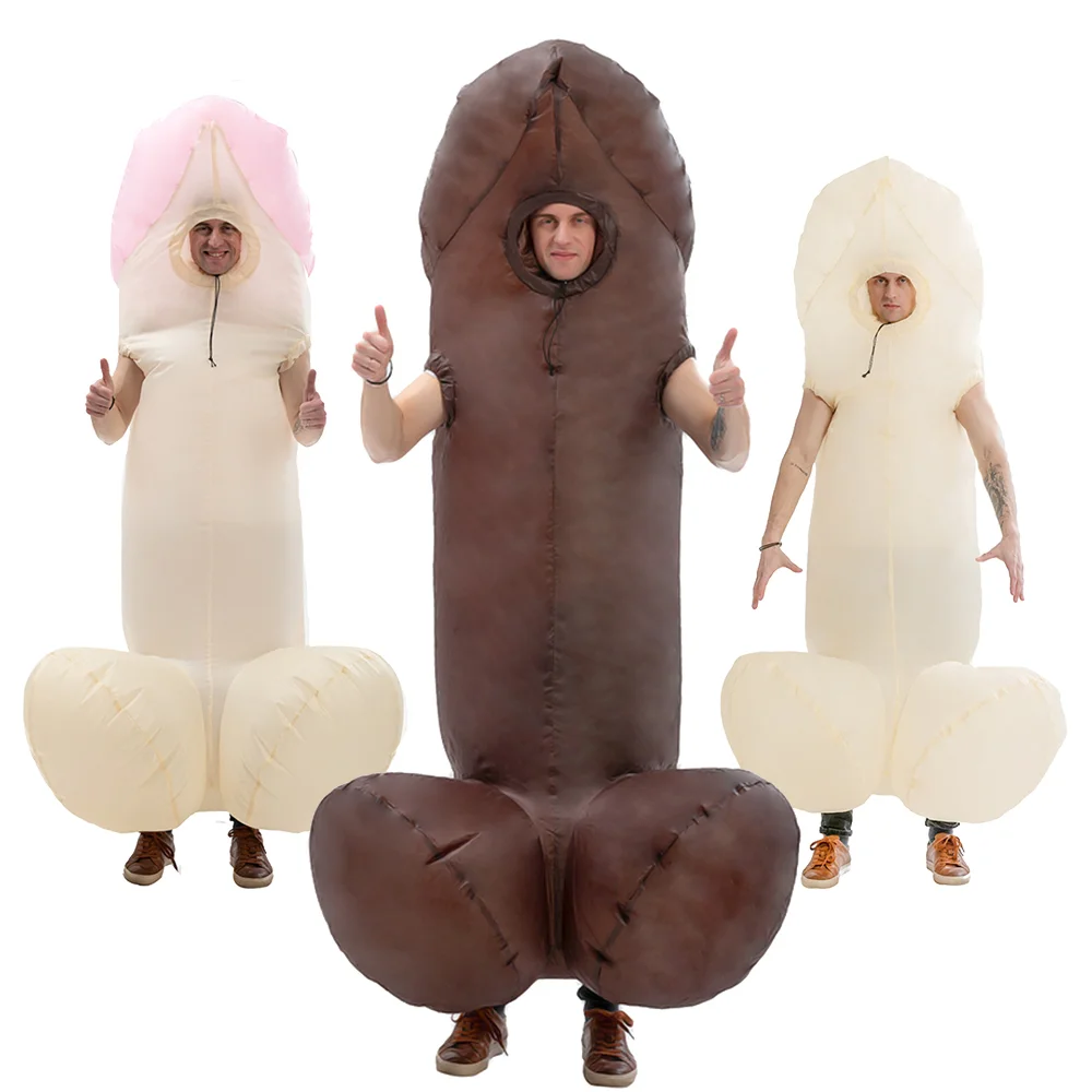 Halloween costume with a huge dick