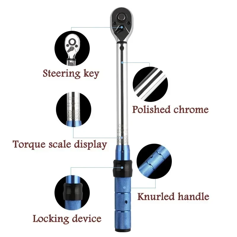 10-60N.m Torque Wrench 3/8 Inch Square Drive Bicycle Automotive Tool