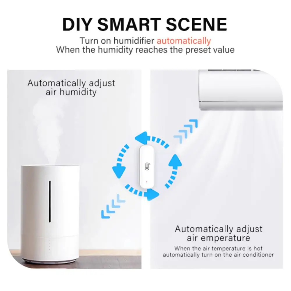 Description Picture 6 of itemAubess Tuya Zigbee WiFi Smart Temperature And Humidity Sensor Smart Home Indoor Hygrometer Remote Control Alexa Google Home