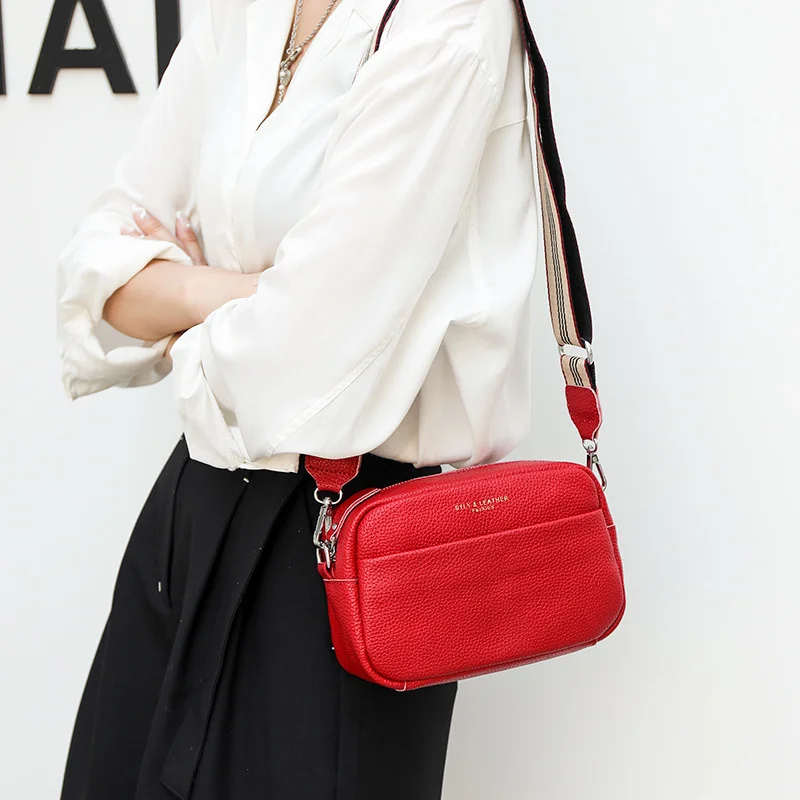 Leather Female Bag Tote Women Messenger New Wide Shoulder Strap Casual Crossbody Bolsas Handbag Woman Clutche White Y2k
