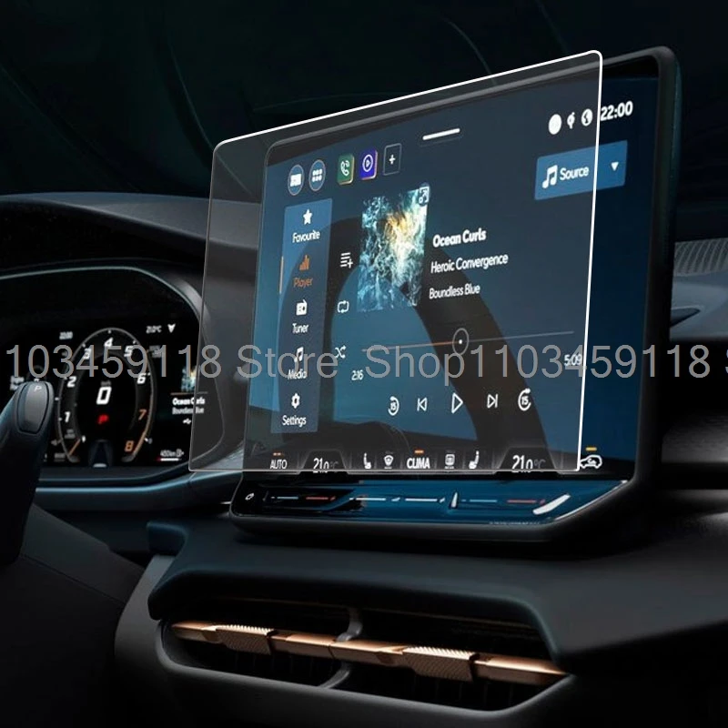 Displayschutzfolie aus gehärtetem Glas für Cupra Terramar 2025 2026 Autoradio GPS-Navigation Kratzschutz Zubehör – Detail 2