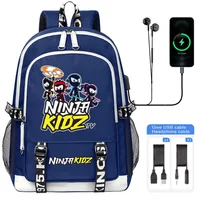 Ninja Kidz Cartoon Print Boy Girl School Bags For Kids Student Backpack Teenager USB Charging Laptop Book Bag Mochila 2