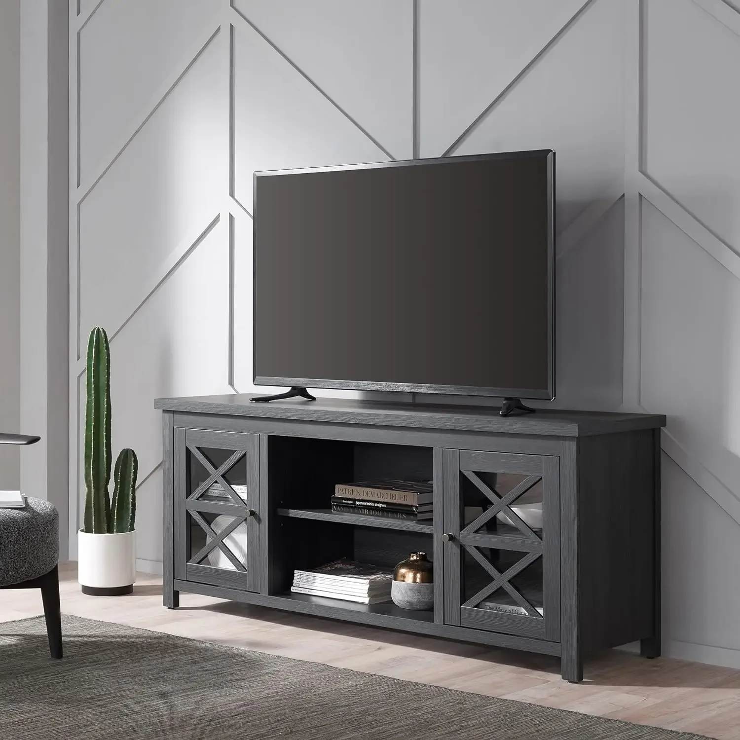 

Rectangular TV Stand for TV's up to 65" in Charcoal Gray