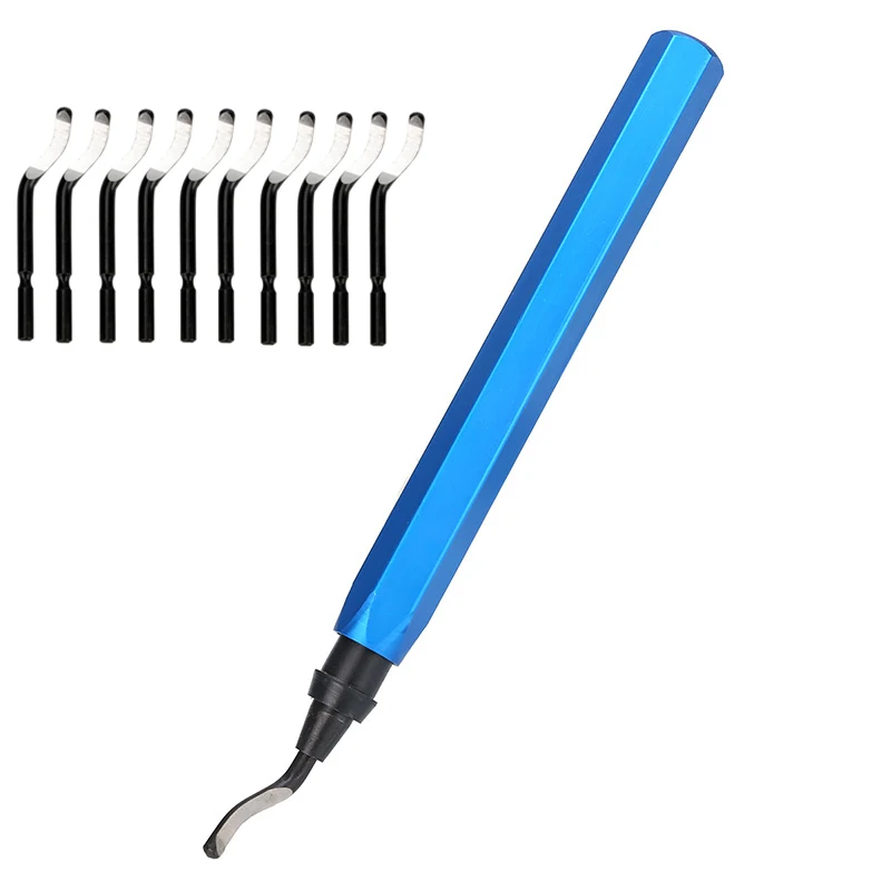 

1 комплект инструментов RB1100 для удаления заусенцев с металлической ручкой, режущий инструмент с вращающимся лезвием для удаления заусенцев из люминия и меди