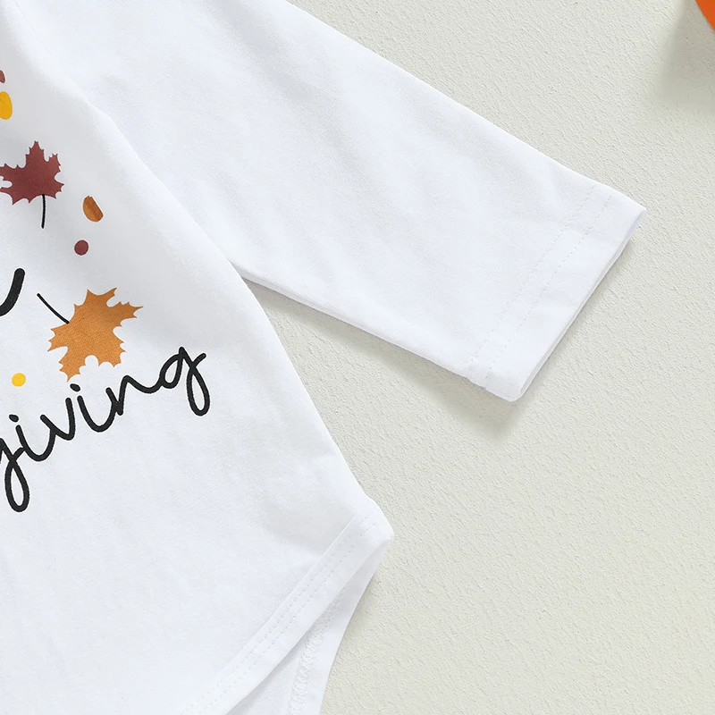 

ThaThanksgiving Baby Boy Girl Outfit My First Thanksgiving Romper Turkey Print Pants Hat Newborn Fall Clothes